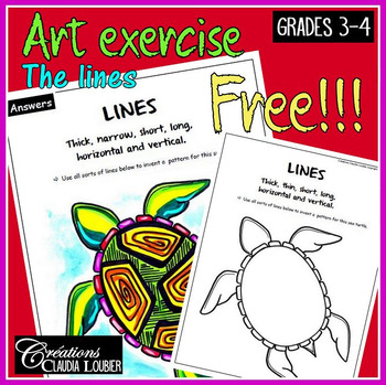 Preview of Free: Art exercise: Lines. Language of art. Grades 3-4