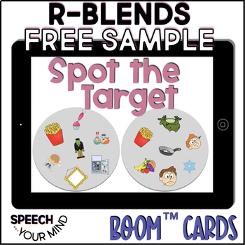 Preview of Free Articulation Boom™ Cards  | Spot the Target R Blends Sample TR FR