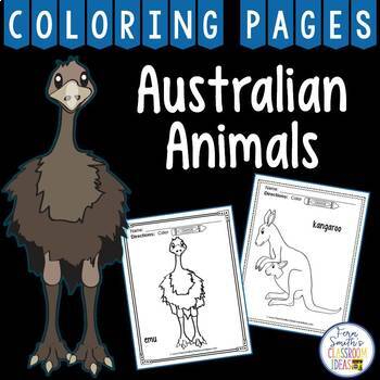 Preview of Australian Animals Coloring Pages Dollar Deal
