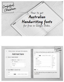 Preview of Free Australian Fonts (How to in Google Drive)