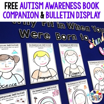 Preview of Free Autism Acceptance Bulletin Board and Comprehension