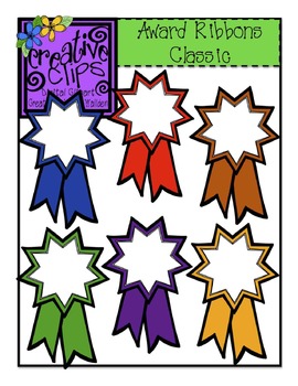Preview of {Free} Award Ribbons Classic Colors {Creative Clips Digital Clipart}