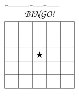 outline to making bingo templates on microsoft word