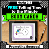 Free BOOM Cards Math Telling Time to the Minute Task Cards