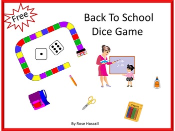 Preview of Free. Back To School Dice Game