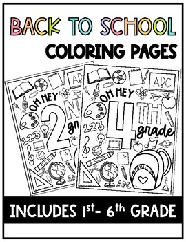 Preview of Free Back to School Coloring Pages- First Day of School- Freebie