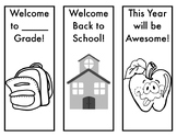 Free Back to School, First Day of School Bookmarks