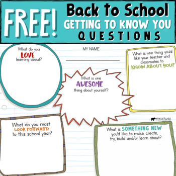 Preview of Free Back to School Getting to Know You Questions for Trauma Informed Classrooms