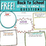 Free Back to School Getting to Know You Questions for Trau
