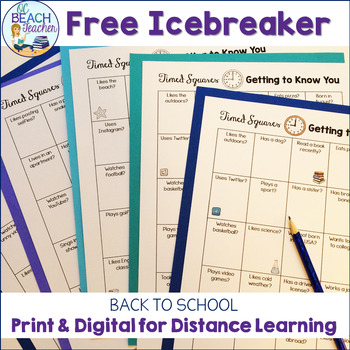 Preview of Free Back to School Icebreaker and Team Building Activity - Digital and Print