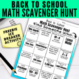 Free Back to School Math Scavenger Hunt • Ice Breaker • Ge