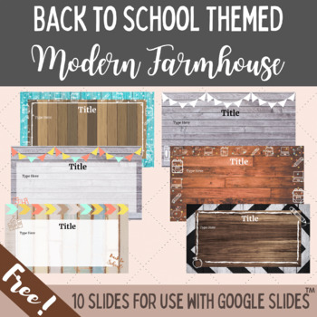 Preview of Free Back to School Slide Template Modern Farmhouse Theme