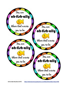 Preview of Free Catholic - Christian gift tags for Goldfish Crackers