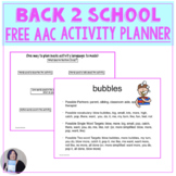 Free Back to School with AAC Core Vocabulary Planner for S