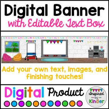 Preview of Banner (Header) For Google Classroom™ | Editable Text Box