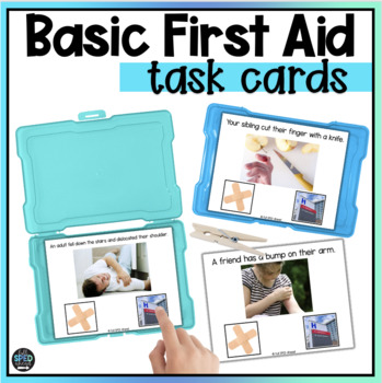 Preview of Free Basic First Aid and Health Safety Task Cards for Special Education