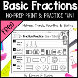 Free Basic Fractions - NO PREP