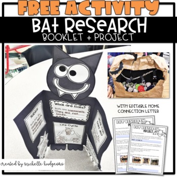 Preview of Free Bats Research Book Craft, Diorama