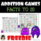 Free Beginning Addition Math Games - fact fluency practice