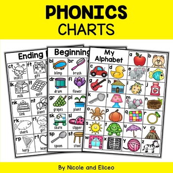 Preview of Alphabet Blend and Digraph Phonics Charts