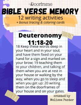 Preview of Free Bible Verse Activities: Keep these words in your heart, Deuteronomy 11