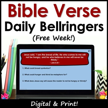 Preview of Free Bible Verse ELA Bellringers - Print & Digital