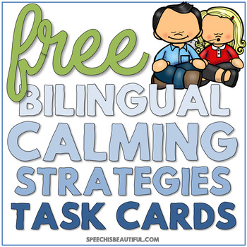 Preview of Free Bilingual Calming Strategies Task Cards - Calming Corner Ideas
