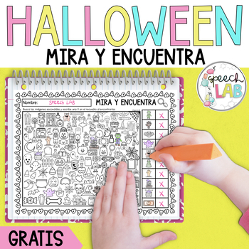 Preview of FREE Halloween Look & Find in Spanish Worksheets | Mira y encuentra en Español