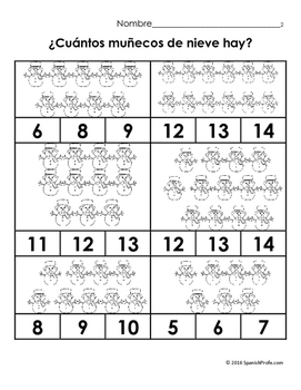 worksheets for kindergarten in spanish matematicas