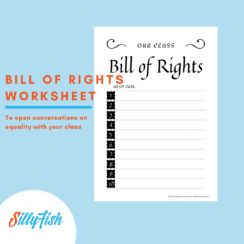 Preview of Free Bill of Rights Worksheet | Discuss Equality With Your Class
