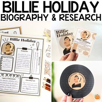 Preview of Free Billie Holiday Biography Posters - Jazz Month Activities - Printable Poster