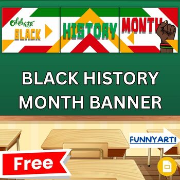 Preview of Free Black History Month Banner MURAL PROJECT Google Slides