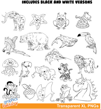 pet animals clipart black and white