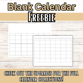 Free Blank Undated Calendars, 4 Blank Calendars, classroom, Summer ...