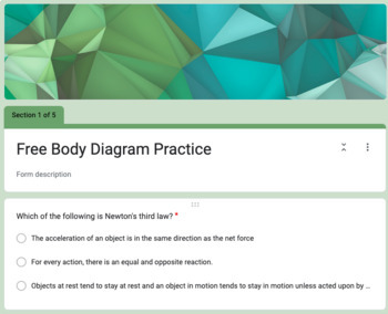 Preview of Free Body Diagram Practice