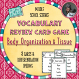 Free Levels of Organization & Tissues Vocabulary Game Card