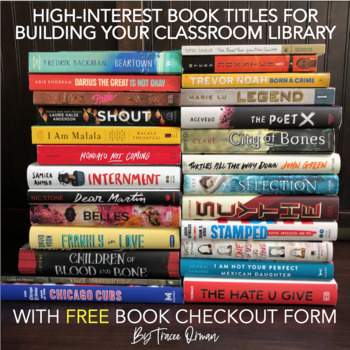 Preview of Free Book Checkout Form & List of High-Interest Titles for Classroom Library
