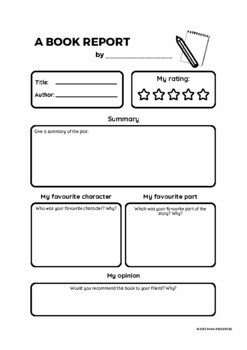Preview of Free Book Report Printable