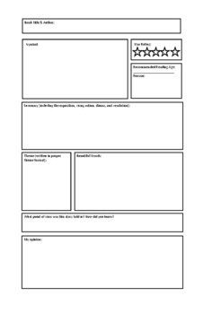 Free- Book Review Template! by MsGallTeaches | TPT