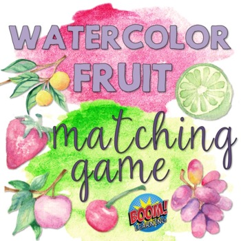 Preview of Free Matching Game - Watercolor Fruit Matching Game - BOOM CARD VERSION