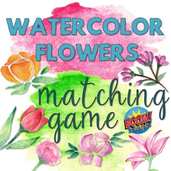 Preview of Free Matching Game - Watercolor Flowers Matching Game - BOOM CARD VERSION