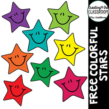 Preview of Free-Bright and Colorful Stars Clipart