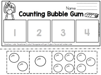 free bubble gum fun by preschool printable teachers pay teachers