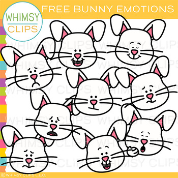 Preview of Free Spring and Easter Bunny Emotions Clip Art