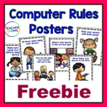 Preview of FREE Technology Expectations COMPUTER RULES POSTERS for Primary Grades