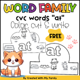 Free CVC  -at Words Family Crown Craft | Kindergarten Phon