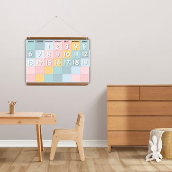 Free Calendar Poster and Numbers Cards| Pocket chart| Pastel colors
