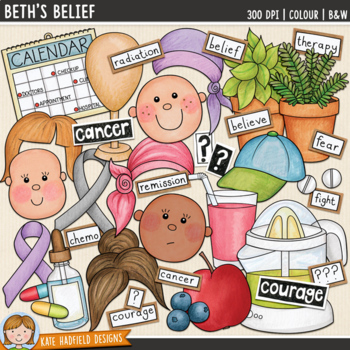 Preview of Free Cancer Clip Art: Beth's Belief (Kate Hadfield Designs)