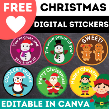 Free christmas digital stickers