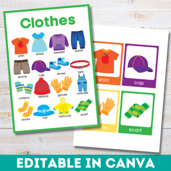 Free Canva Clothes ESL Newcomer Activities | TPT
